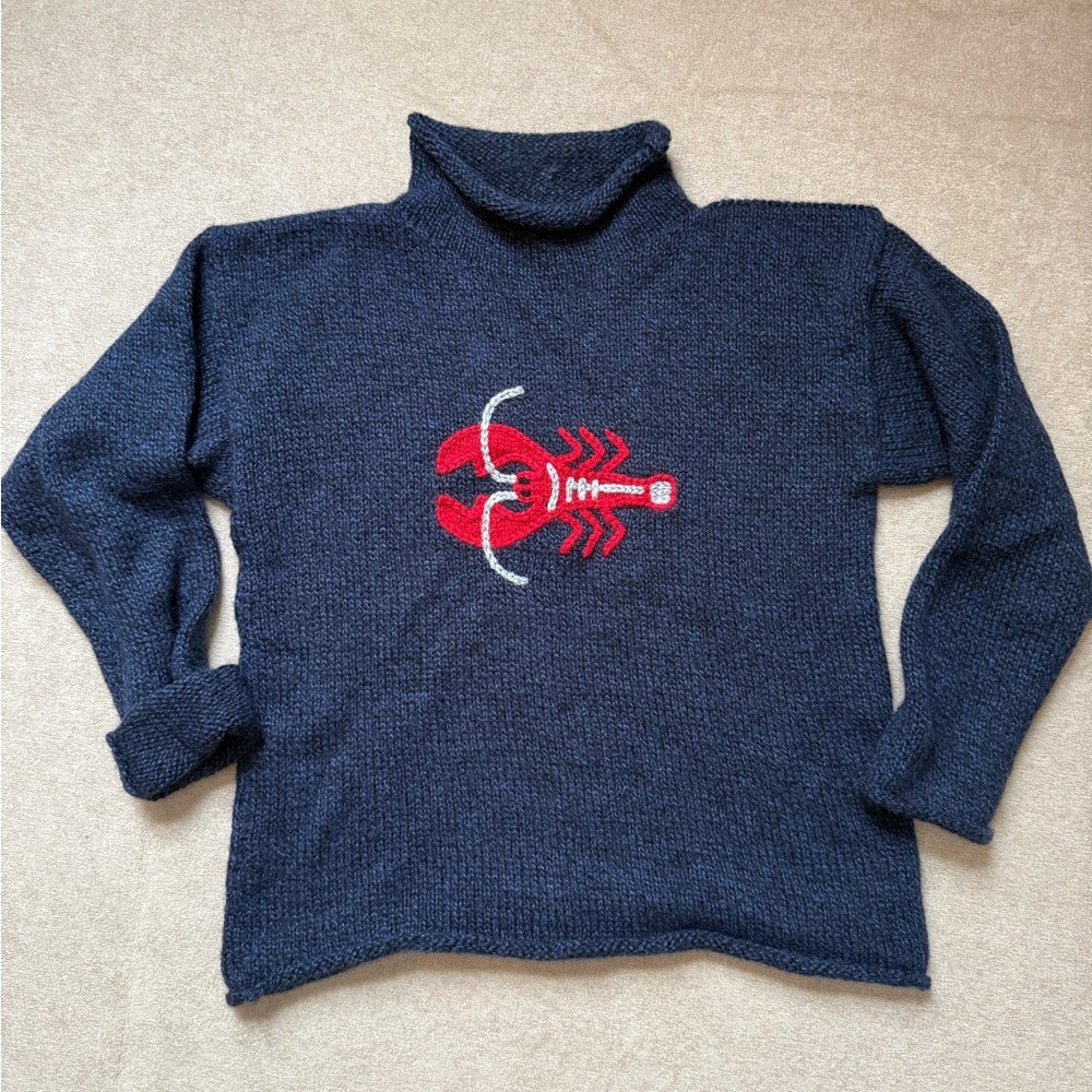 Navy Blue Alpaca 🦙 Lobster Sweater